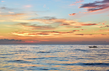 The sun rise in the morning seaside beautiful    