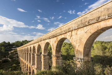 Obraz premium Roman Aqueduct Pont del Diable in Tarragona