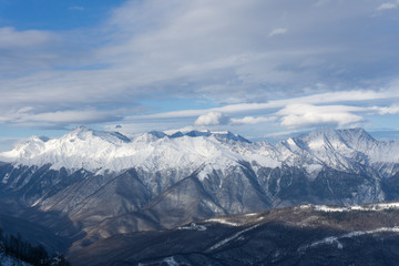 Fototapeta na wymiar Mountains of Krasnaya Polyana, Sochi, Russia