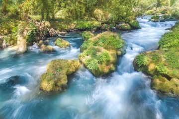 Obraz premium torrent, rocks, flow, Ioannina, Theogefyro, Greece