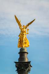 Fototapeta premium the golden angel of peace Friedensengel in Munich in Bavaria