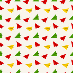 Seamless pattern with paper plane.