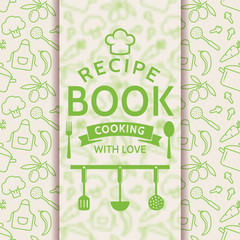 Recipe book. Vector card.