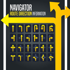 Driving Navigator Route Direction Arrow
