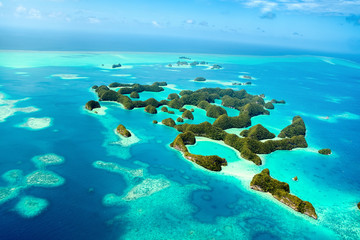 Palau islands from above
