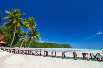 Beautiful tropical beach at exotic island in Pacific
