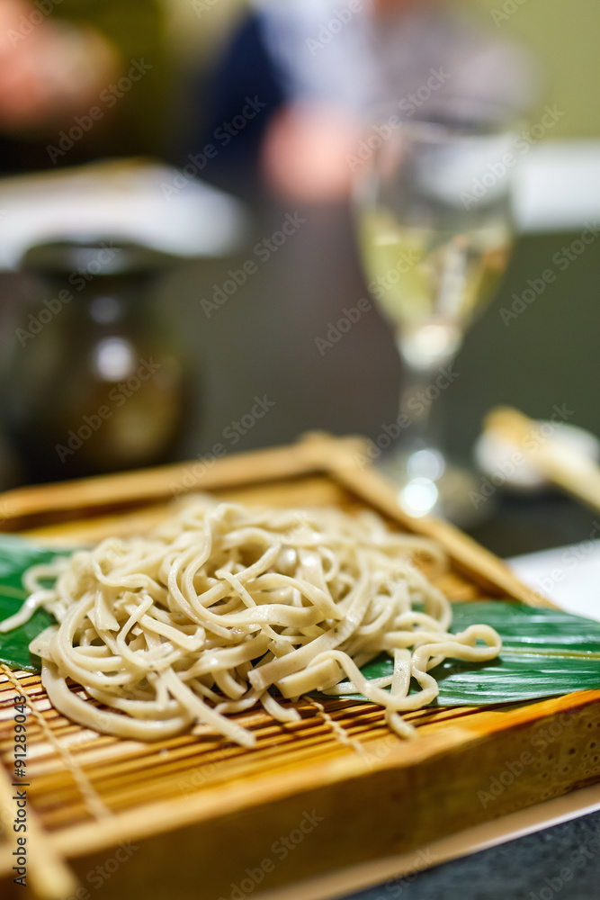 Wall mural noodles on wooden plate