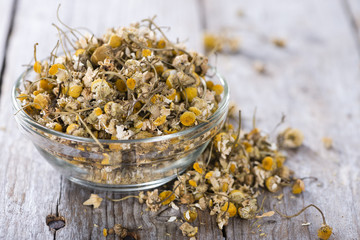 Heap of dried Camomile