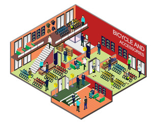 illustration of info graphic interior  room concept in isometric graphic