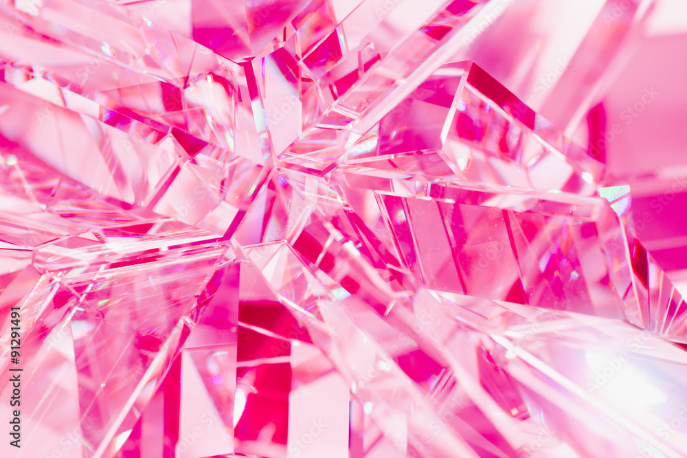 Wall mural abstract pink background of crystal refractions