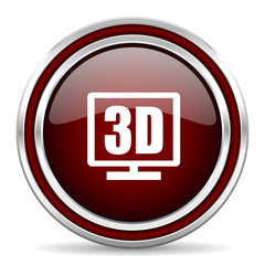 3d display red glossy web icon