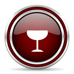 alcohol  red glossy web icon