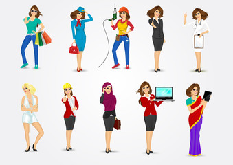 Fototapeta premium set of 10 professions