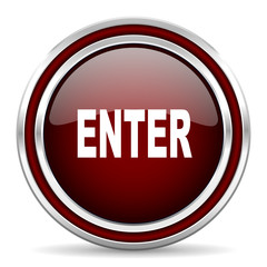 enter red glossy web icon