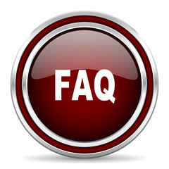 faq red glossy web icon