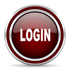 login red glossy web icon