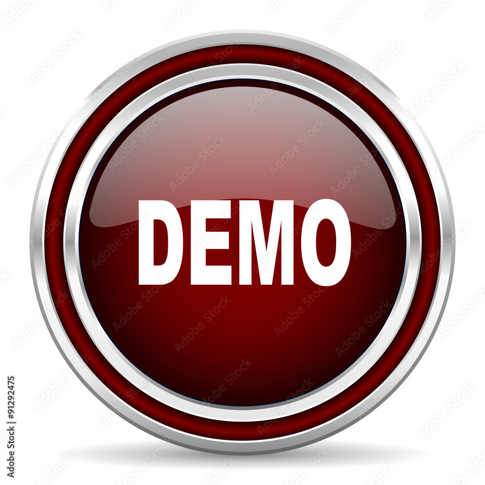 Poster demo red glossy web icon