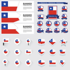chile independence day, infographic, and label Set.