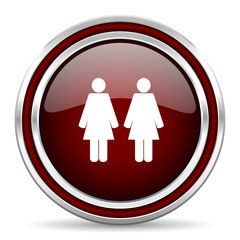 couple red glossy web icon