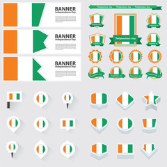 costa rica independence day, infographic, and label Set.