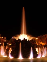 Papier Peint photo Fontaine Water fountain in square of slovak national uprising in Banska Bystrica