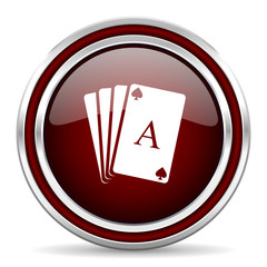 card red glossy web icon