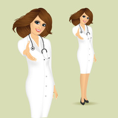 Fototapeta premium doctor giving her hand for a handshake 