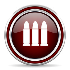 ammunition red glossy web icon