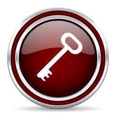 key red glossy web icon