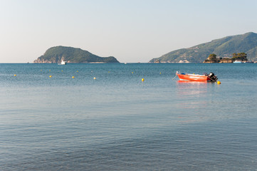 Obraz premium Lifeboat in the Laganas Bay, Zakynthos Island