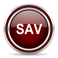 sav red glossy web icon