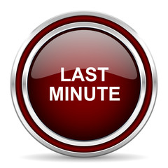 last minute red glossy web icon