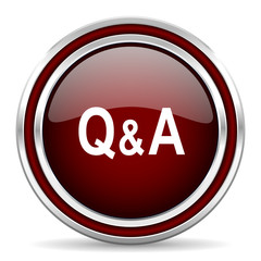 question answer red glossy web icon