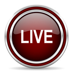 live red glossy web icon