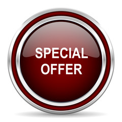 special offer red glossy web icon