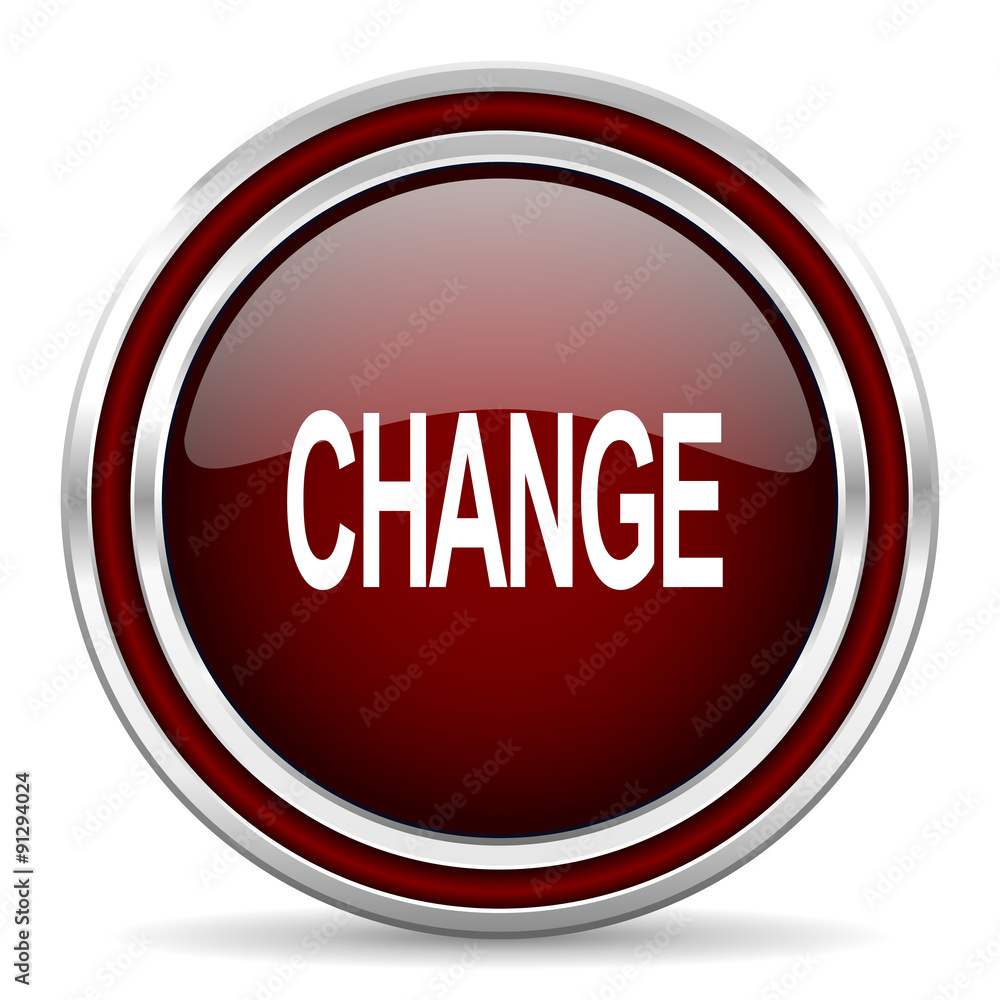 Poster change red glossy web icon