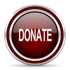 donate red glossy web icon