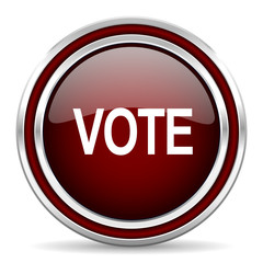 vote red glossy web icon