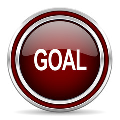 goal red glossy web icon