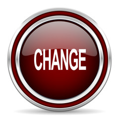 change red glossy web icon