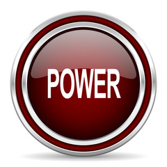 power red glossy web icon
