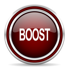 boost red glossy web icon