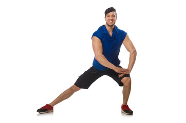 Obraz premium Muscular man isolated on the white