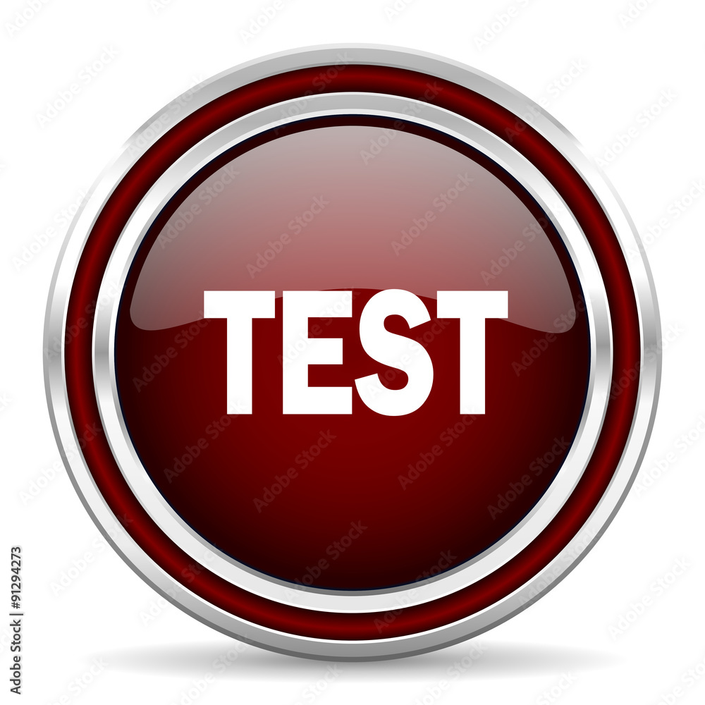 Aufkleber test red glossy web icon
