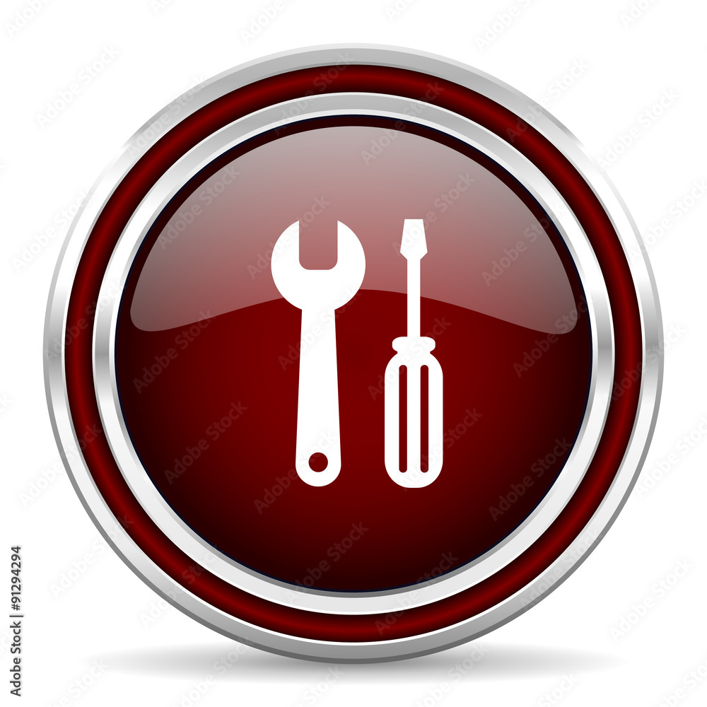 Aufkleber tool red glossy web icon