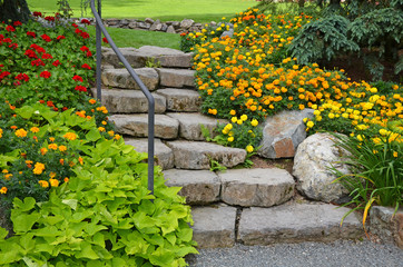 Stone garden staircase