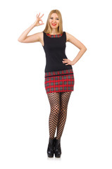 Pretty young woman isolated on white