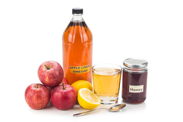 Apple cider vinegar with honey and lemon, natural remedies and cure for common health conditions