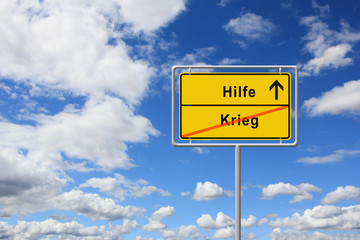 Street sign with the word war - Help