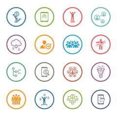 Flat Design Business Icons Set.